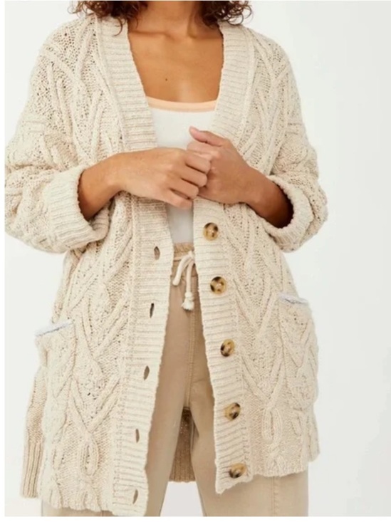 Free People Sweaters - FREE PEOPLE Montana Cable Knit Cardigan